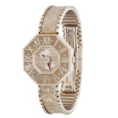 BUCCELLATI Lady's White Gold Oktachron Bracelet Watch