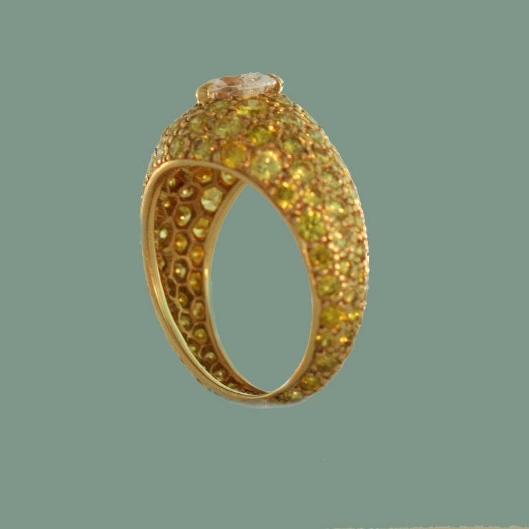 Women's BOUCHERON Canary Diamond and White Heart Shaped Diamond Ring