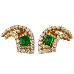 M.GERARD Diamond Emerald Earclips
