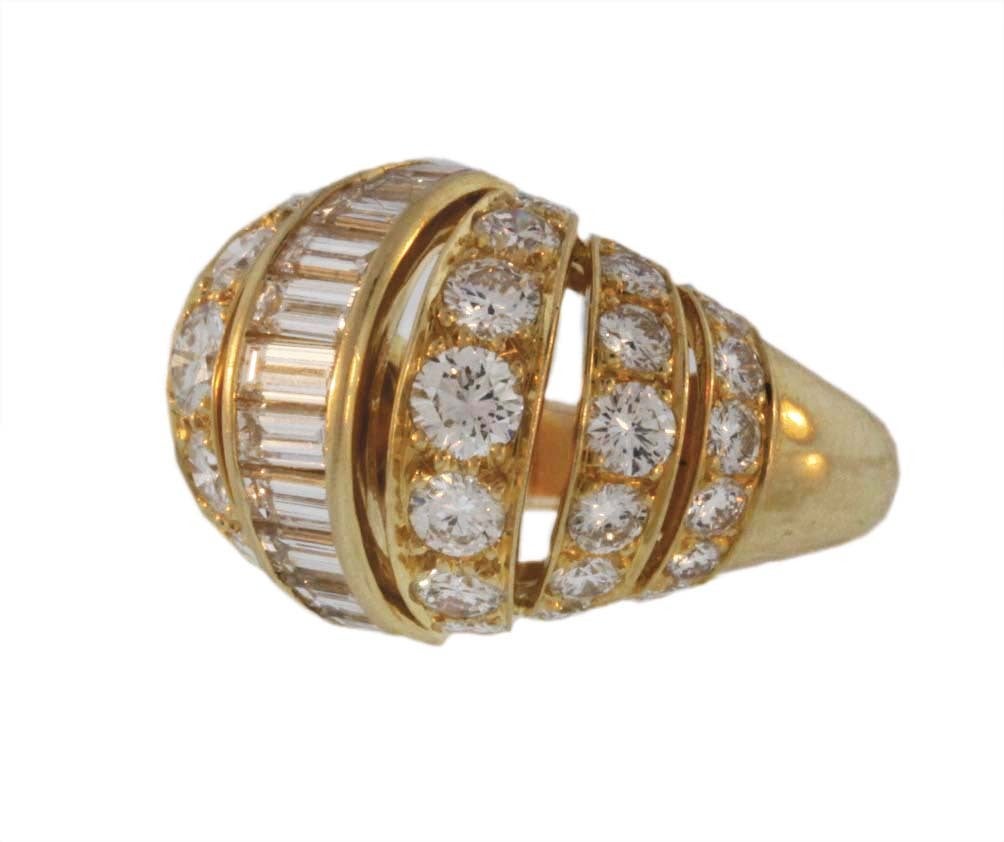 CARTIER Turban Diamond and Gold Ring For Sale