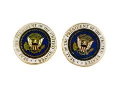 Rare DEAKIN & FRANCIS Enameled U. S. Presidential Seal Cufflinks