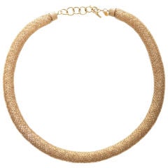 Woven Gold Mesh Necklace