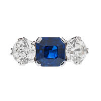 Original Art Deco Sapphire 
Diamond Ring circa 1920