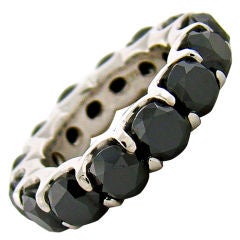 Vintage White Gold 
Large Black Diamond Eternity Band