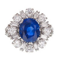 Burma No Heat Blue Sapphire 
Diamond Handmade Ring