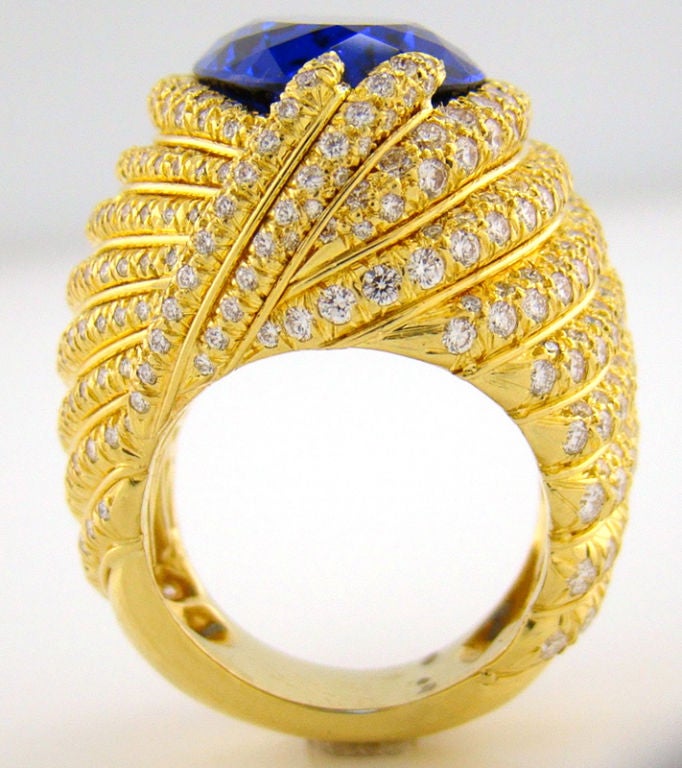 Tanzanite, Diamond & Yellow Gold Henry Dunay Ring 1