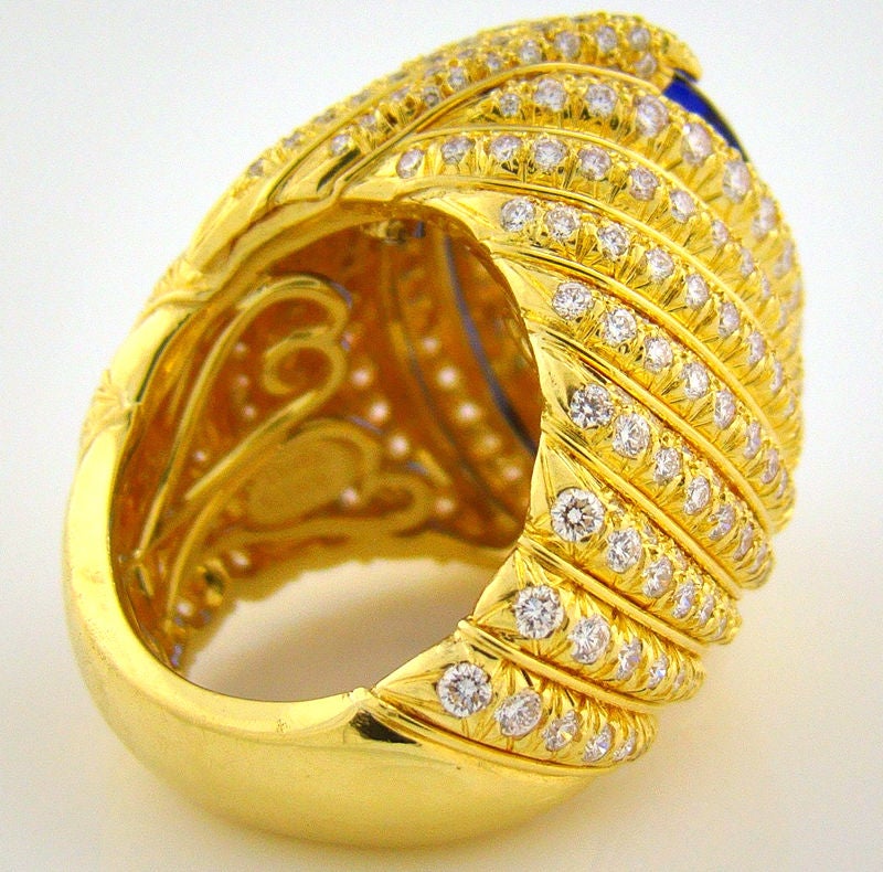 Tanzanite, Diamond & Yellow Gold Henry Dunay Ring 2