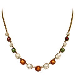 Victorian Multi-Gem & Yellow Gold Handmade Necklace