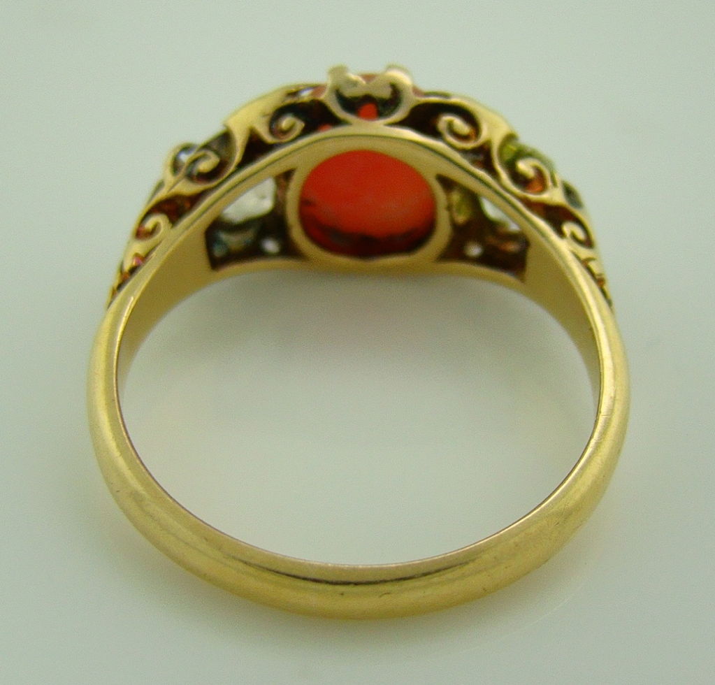 victorian coral ring