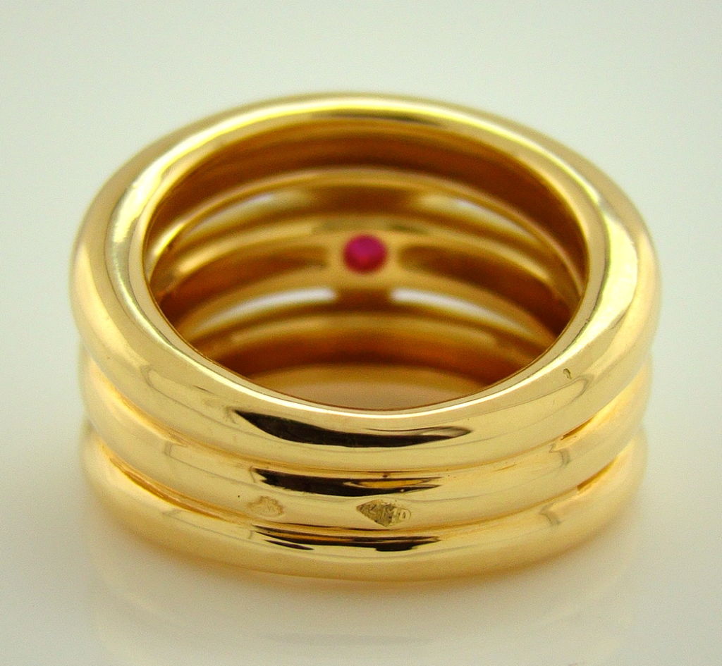 Chaumet Ruby & Yellow Gold Designer Ring 1