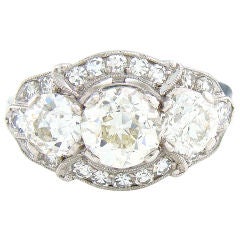 Antique Art Deco Diamond 
Platinum Handmade Ring