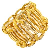 Incredible Henry Dunay Diamond & Yellow Gold Bracelet
