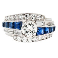 RAYMOND YARD signed Diamond & Sapphire Ring