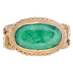 Jade & Yellow Gold Estate Ring