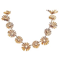 Vintage 1950s Ruser Yellow Sapphire Gold Starburst Necklace