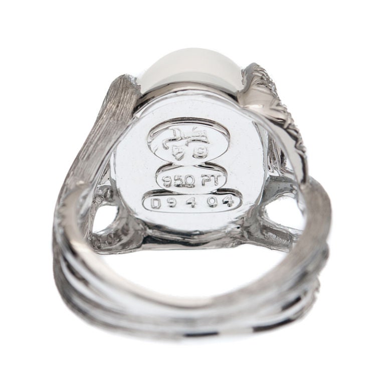 Women's Henry Dunay Platinum, Diamond & Moonstone Ring
