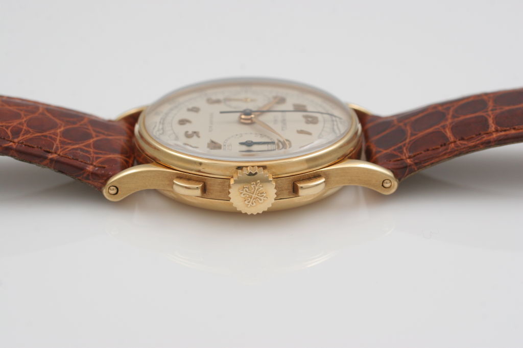 A tremendous find for vintage Patek Philippe aficionados, a ref. #130 chronograph from 1946 with the dial signed 