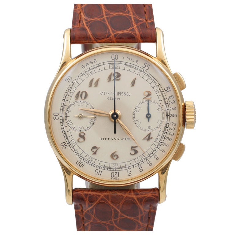 PATEK PHILIPPE 1940's Chronograph ref #130 sold by Tiffany & CO