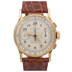 Vintage PATEK PHILIPPE 1940's Chronograph ref #130 sold by Tiffany & CO