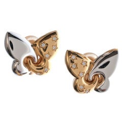 BULGARI DIamond, Yellow 
White Gold Clip Earrings