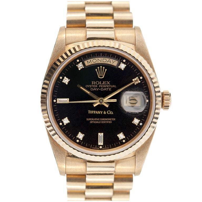 ROLEX TIFFANY & CO Diamond Dial Yellow Gold Day-Date