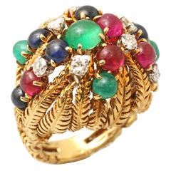 DAVID WEBB Tutti Frutti Yellow Gold Ring