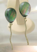 VHERNIER Quartz, Mother-of-Pearl & Diamond Balloon Earrings