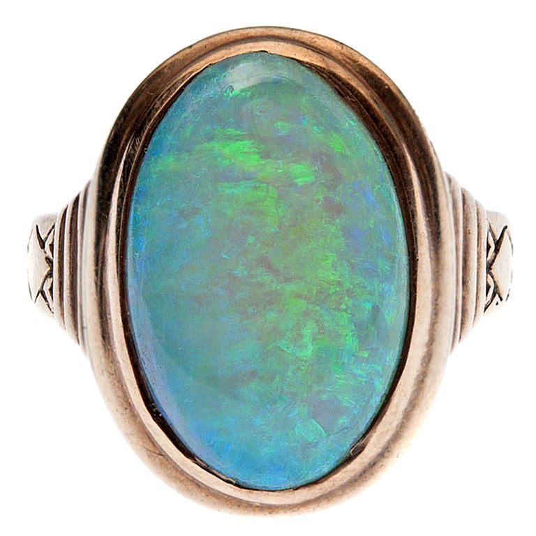 Antique Opal and Rose Gold Ring at 1stdibs