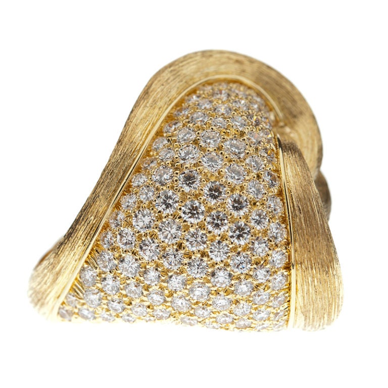 Henry Dunay Stylized Yellow Gold & Diamond Ring 1