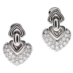 BULGARI Diamond & White Gold Heart-Shaped Earrings 11
