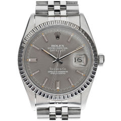 Vintage ROLEX "TIFFANY & Co" Slate Dial Stainless Steel Datejust