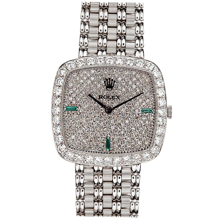 ROLEX Extremely Rare All-Original Diamond 
White Gold Watch