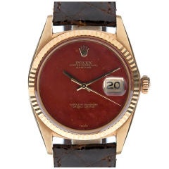 ROLEX "Oxblood" Chalcedony Stone Dial & Yellow Gold Day-Date