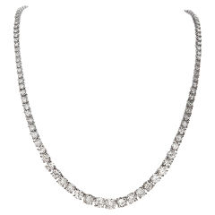 Old European Cut Diamond Platinum Riviere Necklace
