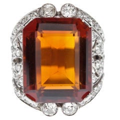 Vintage Very Fine Garnet and Diamond Ring