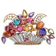 Retro Charming Floral Basket of Gems