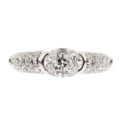 Platinum "East West" Oval Brilliant Cut Diamond Ring