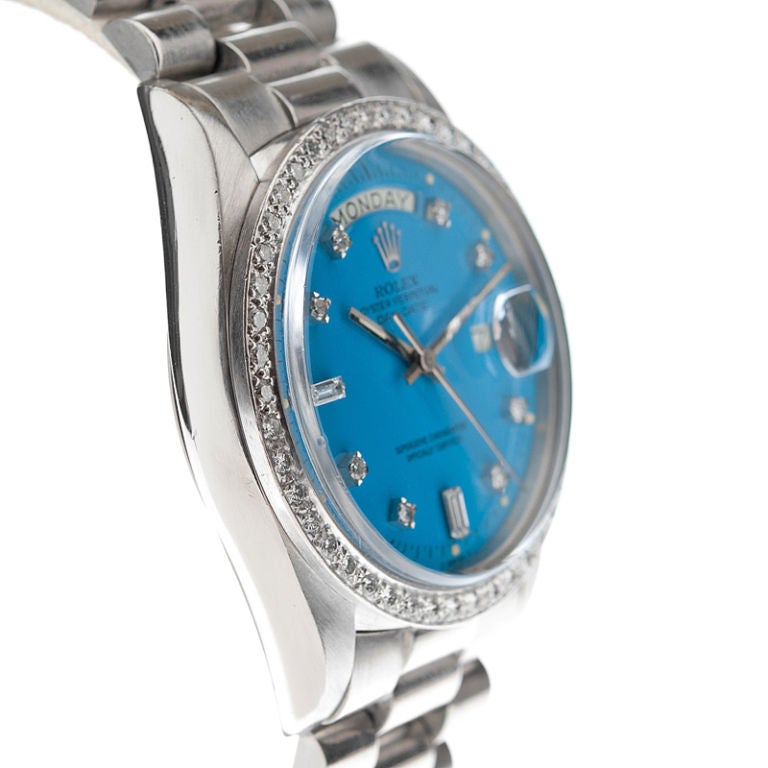 Women's or Men's ROLEX Rare Platinum Blue 