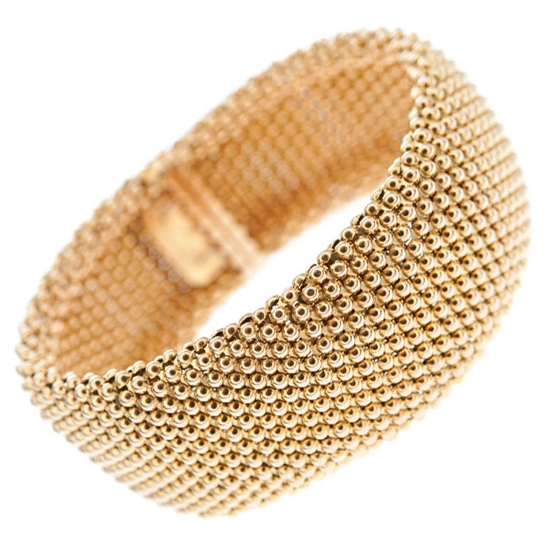 FRENCH Patented Wonderfully Designed Yellow Gold Bracelet at 1stdibs