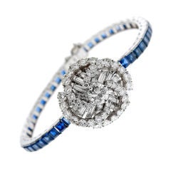 OMEGA BackWind Diamond, Sapphire & Platinum 1950's Close-Cover