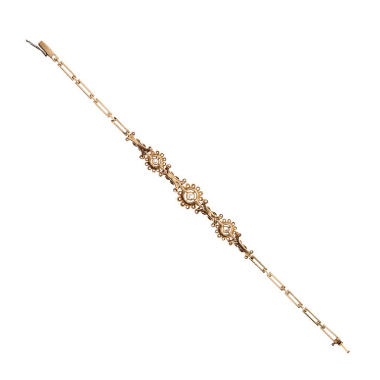 Women's Edwardian Diamond Flower Bracelet
