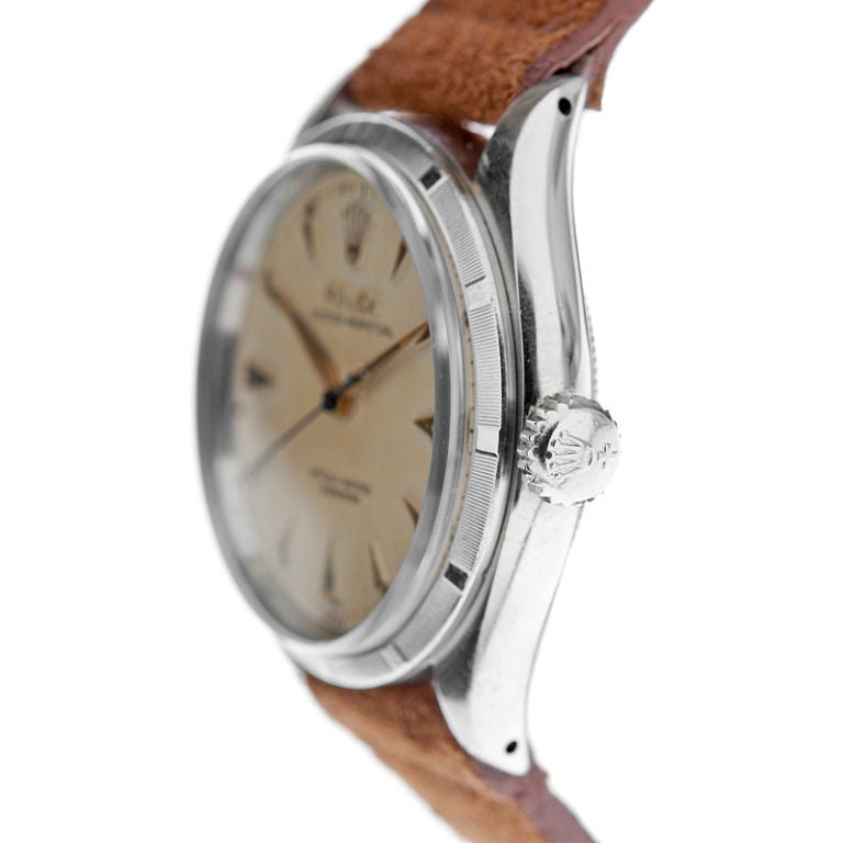 ROLEX 1950's Honeycomb Dial Stainless Steel Wristwatch