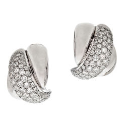 Damiani Diamond Gold X Design Earrings 7