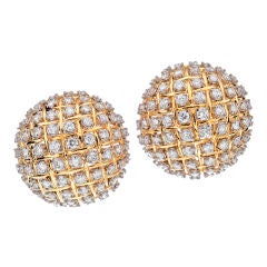 Large Diamond Dome Earrings