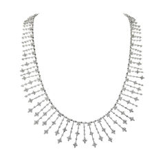 Diamond Drop "Fringe" Platinum  Necklace
