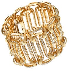 HENRY DUNAY Important Diamond Yellow Gold Bracelet