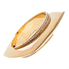 Stylized Extra Fine Diamond Yellow Gold English Cuff