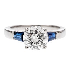 1.52ct F/VS2 Round Brilliant Cut Blue Sapphire Platinum Ring 1.52ct F/VS2 Round Brilliant Cut Blue Sapphire Platinum Ring