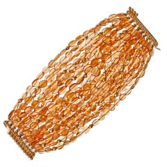 VERDURA Fine Citrine Bead Yellow Gold Multi-Strand Bracelet