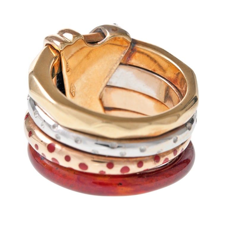 Women's NOUVELLE BAGUE Diamond Enamel Stack Ring
